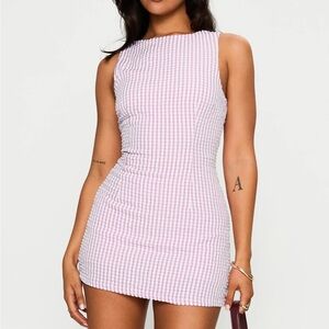 Princess Polly Yumiko Romper Pink Check